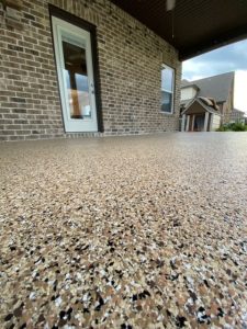 Completed Tan Flake Garage Flooring