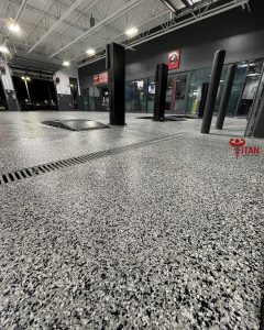 Commercial Flooring Application a Car Dealership by Titan Garage Flooring Solutions